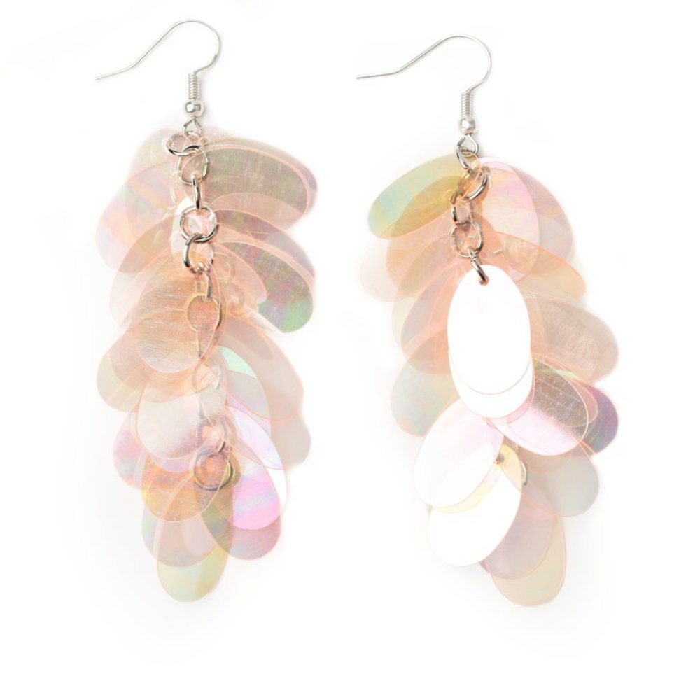 Iridescent Pink Sequined Earrings Mix & Match